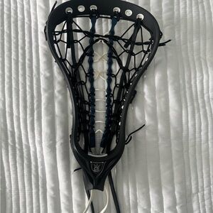BRINE Black Lacrosse Head with Blue Strings